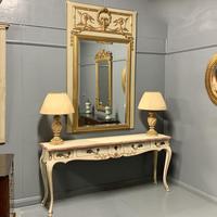 Large French Paint & Gilt Trumeau Mirror (7 of 11) Large French Paint & Gilt Trumeau Mirror (7 of 11)