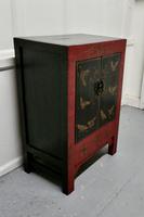 Red & Black Chinoiserie Lacquer Cupboard Decorated with Butterflies (5 of 7) Red & Black Chinoiserie Lacquer Cupboard Decorated with Butterflies (5 of 7)