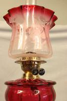 Antique Victorian Cranberry Oil Lamp (5 of 9) Antique Victorian Cranberry Oil Lamp (5 of 9)