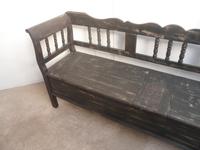 Shabby Chic Black 4 Seater Antique Pine Kitchen / Hall Box Settle / Bench (10 of 10) Shabby Chic Black 4 Seater Antique Pine Kitchen / Hall Box Settle / Bench (10 of 10)