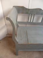 Grey & Green 3 Seater Antique Pine Kitchen / Hall Box Settle / Bench (5 of 10) Grey & Green 3 Seater Antique Pine Kitchen / Hall Box Settle / Bench (5 of 10)