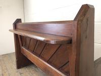 Antique Pitch Pine Church Pew with Enamel Number '37' (10 of 12) Antique Pitch Pine Church Pew with Enamel Number '37' (10 of 12)