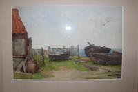Antique Original Watercolour - Boatyard - Mary Sophia Godlee 1860-1932 (2 of 7) Antique Original Watercolour - Boatyard - Mary Sophia Godlee 1860-1932 (2 of 7)