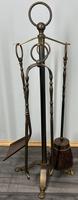 Fireplace Set Vintage French Brass Companion Tools Claw Feet