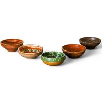 Early 20th Century Welsh Vernacular Set of Five Semi-Glazed Earthenware Bowls c.1920 (1 of 14)