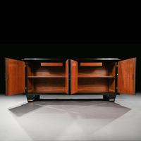 Jacques Adnet French Art Deco Modernist Ebonised Enfilade Sideboard with Gilt Bronze Mounts (3 of 12) Jacques Adnet French Art Deco Modernist Ebonised Enfilade Sideboard with Gilt Bronze Mounts (3 of 12)