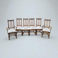 Vintage Ercol Dining Chairs / Solid Elm Wood / Set of 6 c.1970 (1 of 8)