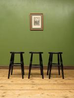 Set of Three Vintage Ebonized Stools (7 of 12) Set of Three Vintage Ebonized Stools (7 of 12)