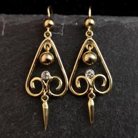 Antique Victorian Diamond Drop Earrings, 15ct Gold (4 of 10) Antique Victorian Diamond Drop Earrings, 15ct Gold (4 of 10)
