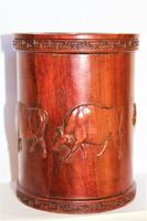 Superb & Finely Carved Chinese Hardwood Brush Pot (5 of 8) Superb & Finely Carved Chinese Hardwood Brush Pot (5 of 8)