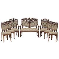 Walnut Furniture Set in Art Nouveau Style - France 1905