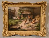 Oil Painting by Louis Marie Lemaire "Chickens in a Farmyard" (2 of 9) Oil Painting by Louis Marie Lemaire "Chickens in a Farmyard" (2 of 9)