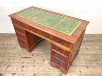 Reproduction Yew Wood Kneehole Desk (11 of 12) Reproduction Yew Wood Kneehole Desk (11 of 12)