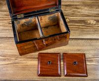 Twin Burr Walnut Tea Caddy 1870 (9 of 9) Twin Burr Walnut Tea Caddy 1870 (9 of 9)