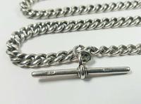 Beautiful Solid Silver Henry Allday Double Link Albert Chain & T BAR (6 of 12) Beautiful Solid Silver Henry Allday Double Link Albert Chain & T BAR (6 of 12)
