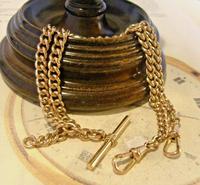 Victorian Pocket Watch Chain 1890s Antique 12ct Rose Rolled Gold Albert & T Bar (2 of 10) Victorian Pocket Watch Chain 1890s Antique 12ct Rose Rolled Gold Albert & T Bar (2 of 10)