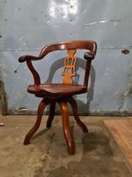 Antique Chinese Cherry Wood Swivel Captains Desk Chair (2 of 10) Antique Chinese Cherry Wood Swivel Captains Desk Chair (2 of 10)