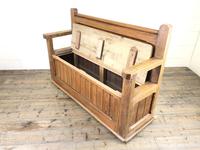 Pitch Pine and Oak Settle Bench with Storage (M-1522) (9 of 10) Pitch Pine and Oak Settle Bench with Storage (M-1522) (9 of 10)