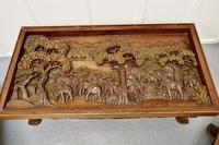 Indian Teak Coffee Table & Side Table Set Carved with Elephants (2 of 11) Indian Teak Coffee Table & Side Table Set Carved with Elephants (2 of 11)