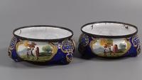 Georgian Bilston Enamel Salt Cellars Pair Rare (2 of 17) Georgian Bilston Enamel Salt Cellars Pair Rare (2 of 17)