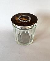 George V Silver & Tortoiseshell Lidded Vanity Jar