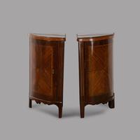 Pair of French Directoire Corner Cabinets with Mirrored Interiors and Marble Tops (4 of 4) Pair of French Directoire Corner Cabinets with Mirrored Interiors and Marble Tops (4 of 4)