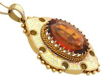 21.63ct Citrine, Enamel and 18ct Yellow Gold Pendant - Antique Victorian (1869) (4 of 9) 21.63ct Citrine, Enamel and 18ct Yellow Gold Pendant - Antique Victorian (1869) (4 of 9)