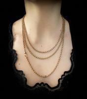 Antique Long Faceted Belcher Rolled Gold Guard Muff Chain Necklace (7 of 8) Antique Long Faceted Belcher Rolled Gold Guard Muff Chain Necklace (7 of 8)