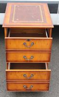 1960s Small Yew Wood Filing Cabinet with Red Leather Inset (2 of 3) 1960s Small Yew Wood Filing Cabinet with Red Leather Inset (2 of 3)