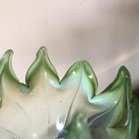 Large Victorian Epergne - Green Glass with White Opalescent Rims (12 of 15) Large Victorian Epergne - Green Glass with White Opalescent Rims (12 of 15)