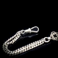 Antique Sterling Silver Albertina Albert Watch Chain Bracelet with Tassel (5 of 11) Antique Sterling Silver Albertina Albert Watch Chain Bracelet with Tassel (5 of 11)