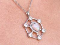 2.47ct Opal & 5.34ct Diamond, Platinum Pendant c.1940 (12 of 12) 2.47ct Opal & 5.34ct Diamond, Platinum Pendant c.1940 (12 of 12)