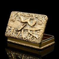 Georgian Solid Silver Gilt Snuff Box With Spectacular Fox Hunting Scene - Edward Smith 1832 (21 of 22) Georgian Solid Silver Gilt Snuff Box With Spectacular Fox Hunting Scene - Edward Smith 1832 (21 of 22)