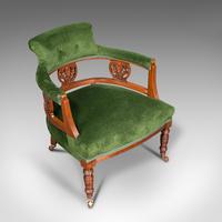 Antique Tub Chair, English, Velvet, Mahogany, Elbow, Seat, Edwardian c.1910 (7 of 12) Antique Tub Chair, English, Velvet, Mahogany, Elbow, Seat, Edwardian c.1910 (7 of 12)
