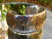 Rare Stunning Art Deco Solid Silver & 18k Gold Shield Mounted Bracelet / Bangle (6 of 8) Rare Stunning Art Deco Solid Silver & 18k Gold Shield Mounted Bracelet / Bangle (6 of 8)