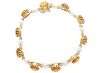 30.12ct Citrine & Pearl, 9ct Yellow Gold Bracelet - Vintage 1967 (3 of 12) 30.12ct Citrine & Pearl, 9ct Yellow Gold Bracelet - Vintage 1967 (3 of 12)