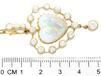 5.48ct Opal & 2.91ct Diamond, 15ct Yellow Gold Heart Pendant - Antique c.1910 (6 of 9) 5.48ct Opal & 2.91ct Diamond, 15ct Yellow Gold Heart Pendant - Antique c.1910 (6 of 9)