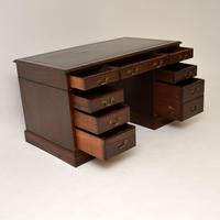 Antique Mahogany Leather Top Pedestal Desk (3 of 10) Antique Mahogany Leather Top Pedestal Desk (3 of 10)