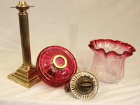 Antique Victorian Cranberry Oil Lamp (7 of 9) Antique Victorian Cranberry Oil Lamp (7 of 9)