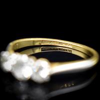 Antique Old Cut Diamond Three Stone Trilogy 18ct Gold and Platinum Ring (2 of 10) Antique Old Cut Diamond Three Stone Trilogy 18ct Gold and Platinum Ring (2 of 10)