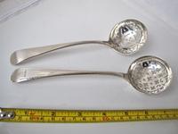 Two Georgian Silver Sifter Spoons Thomas & William Chawner London 1771 & John Lampfert London 1773 (6 of 6) Two Georgian Silver Sifter Spoons Thomas & William Chawner London 1771 & John Lampfert London 1773 (6 of 6)