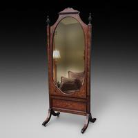 19th Century Rosewood & Marquetry Inlaid Cheval Mirror (1 of 10)