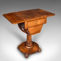 Antique Ladies Work Table, English, Drop-leaf, Sewing, Games, William IV, C.1835 (1 of 12)
