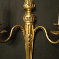 French Set of 3 Twin Arm Gilded Antique Wall Lights (9 of 10) French Set of 3 Twin Arm Gilded Antique Wall Lights (9 of 10)