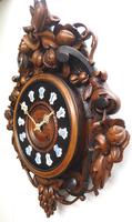 Rare Antique French Carved Dial Wall Clock 8 Day Movement Dial Black Forest Design (3 of 10) Rare Antique French Carved Dial Wall Clock 8 Day Movement Dial Black Forest Design (3 of 10)