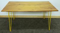 1960/70s Hairpin Legged Table With Later Pitch Pine Top (3 of 6) 1960/70s Hairpin Legged Table With Later Pitch Pine Top (3 of 6)