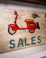 Hand Made Painted Shop Sign for Scooters Lambretta Vespa Puch (3 of 4) Hand Made Painted Shop Sign for Scooters Lambretta Vespa Puch (3 of 4)