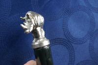 Silver Rhino Pommel on Ebonised Walking Stick (3 of 6) Silver Rhino Pommel on Ebonised Walking Stick (3 of 6)