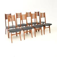 Set of Eight Danish Vintage Teak Dining Chairs