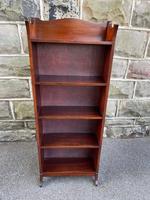 Antique Slim Mahogany Open Bookcase